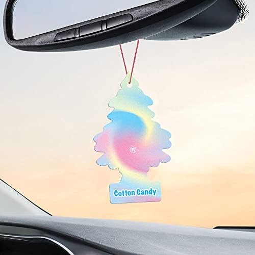 LITTLE TREES Car Air Freshener | Hanging Tree Provides Long Lasting Scent for Auto and Home | 24 Air Fresheners |Cotton Candy - color: Cotton Candy