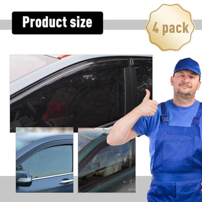 4Pcs Window Visors Vent Deflectors for Lexus RX350 RX450h 2010-2015 Tape-on Rain Guards Shade - size: RX350 RX450h 2010-2015