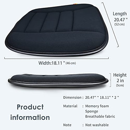 Thick Seat Cushion Memory Foam Car Seat Cushion Pad for Car Driver Seat Office Chair, Thickened Black - color: Thickened Black