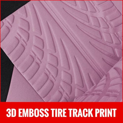 AUTOYOUTH Pink Seat Covers Front Seats Only, 3D Tyre Embossed Breathable Bucket Covers, Airbag Compatible, Quick Setup Universal Fit for Sedan, SUV, Truck, Van - color: Pink & Black, size: Front Seats Only (4 pieces)