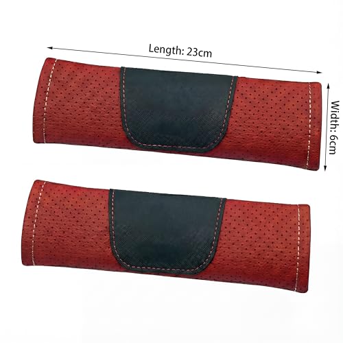 Set of Soft Auto Seat Belt Cover Seatbelt Shoulder Pad 2 PCS for a More Comfortable Driving Compatible with All Cars Red - color: Red