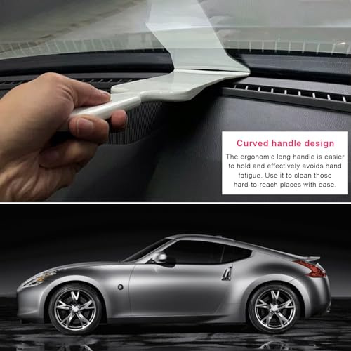 Dickno Bulldozer Squeegee, Long Handle Flat Glass Bulldozer Tint Tools, Scrubber Paddle Squeegee for Car Front Rear Windows Cleaning, Vinyl Wrap and Snow Frost Ice Removal Tool (White) - color: White