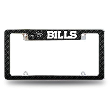 Rico Industries NFL Football Black 12" x 6" Chrome All Over Automotive License Plate Frame for Car/Truck/SUV