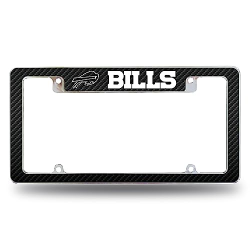 Rico Industries NFL Football Black 12" x 6" Chrome All Over Automotive License Plate Frame for Car/Truck/SUV
