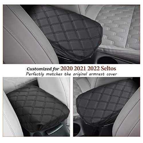 SKTU for 2021 2022 2023 2024 2025 2026 Kia Seltos Armrest Cover 2023 2024 2025 2026 Seltos Accessories Armrest Pad 2024 2025 2026 Seltos Seat Box Pad 2024 2025 2026 Seltos Center Console Cover - color: for 2021-2026 Seltos
