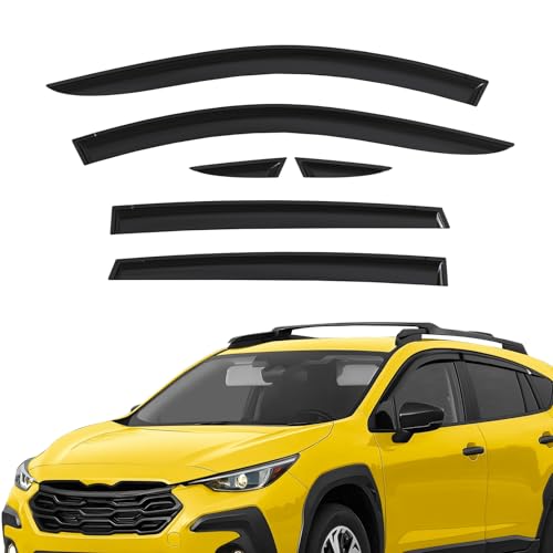 Extra Durable Window Deflectors Tape-On Window Visors Rain Guards Fit for Subaru XV Crosstrek 2024-2026, Sun Visors, Wind Vent for Shades, Exterior Car Accessories - 6 pcs. AG0984 - color: For Subaru XV Crosstrek 24-26 6pcs