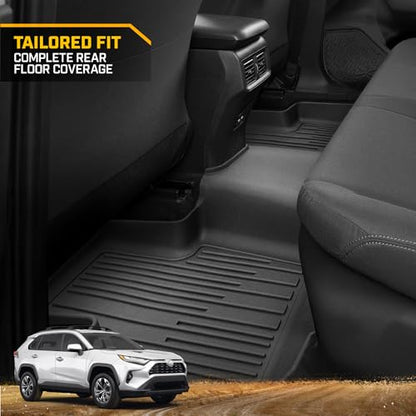 CAT® JustFit™ 3D Custom Fit Floor Mats for Toyota RAV4 2019 2020 2021 2022 2023 2024 2025 - (Not Fit Hybrid) Heavy Duty Car Floor Liners Protection Laser Measured, Toyota RAV4 Accessories - style: Toyota RAV4 (2019-2025)
