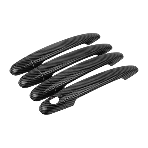4pcs Exterior Door Handle Cover Car Door Handle Protector for Toyota 4Runner 2003-2010 Car Door Handle Protector without Keypad ABS Carbon Fiber Pattern Black