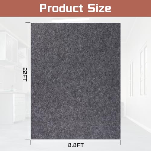 Garage Mats Oversize Garage Floor Paking Mat for Under Car, 8.8 x 22 Ft Non-Slip Gray Garage Flooring Carpets, Absorbent Oil Garage Parking Mat, Waterproof Mats - size: 8.8' x 22'