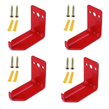 Fire Extinguisher Mount Wall Hook Bracket for Holding up to 20 lbs Extinguishers, Suited for Large and Small Dry Chemical and Water Extinguishers - size: 4 Brackets