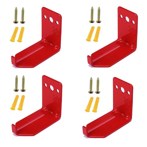 Fire Extinguisher Mount Wall Hook Bracket for Holding up to 20 lbs Extinguishers, Suited for Large and Small Dry Chemical and Water Extinguishers - size: 4 Brackets