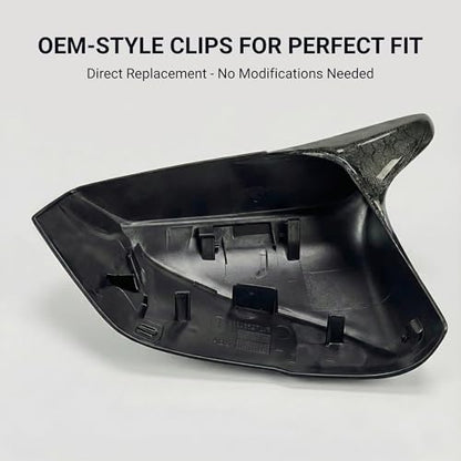Real Carbon Fiber Side Mirror Covers Compatible with Infiniti Q50 Q50S (2014-2024), Q60 (2017-2022), Q70 (2014-2019) - Horn Style Replacement Housing Caps (Honeycomb Carbon Fiber) - style: Honeycomb Carbon Fiber