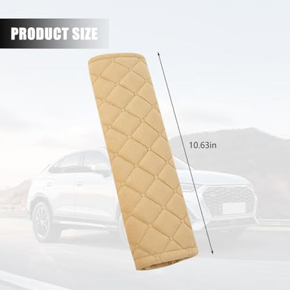 Car Seatbelt Cover, 2PCS Soft Velvet Vehicle Seat Belt Shoulder Strap Harness Pad for Comfortable Driving, Automotive Neck Chest Protection Cushion, Universal for Truck Sedan SUV (Beige) - color: Beige