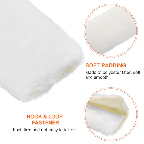 HARFINGTON 2pcs Car Seat Belt Pad Soft Fiber Seatbelt Shoulder Strap Covers Comfortable Driving Cushion Universal Car Accessories for Car, White - color: White