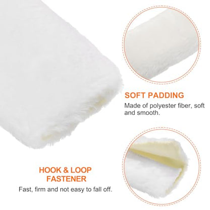 HARFINGTON 2pcs Car Seat Belt Pad Soft Fiber Seatbelt Shoulder Strap Covers Comfortable Driving Cushion Universal Car Accessories for Car, White - color: White