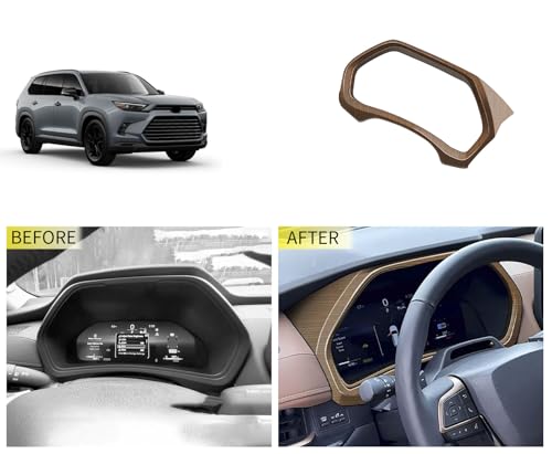 Car Dashboard Cover Compatible With Toyota New Grand Highlander 2024 2025 2026 Dash Board Instrument Panel Frame Dial Dashboard Trim Interior Car Accessories ABS 1PC (Peach Wood Style) - color: Peach Wood Style