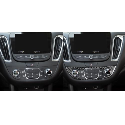 Black Carbon Fiber Compatible with Chevy/Chevrolet Malibu 2016 2017 2018 2019 2020 2021 2022 2023 2024 2025 Accessories Car Central Control A/C Air Switch Knob Cover Interior Trim Decal -D - color: Ac Control Buttons -D