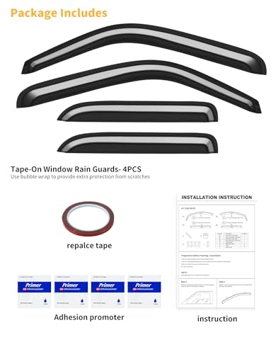 Outside-Mount Window Rain Guards Fit for Chevy Silverado/GMC Sierra 1999-2006 Extended Cab, Window Visors Wind Deflector Dark Smoke Vent Shades Car Tape-on 4-pcs with Thicker - size: Fit for 1999-2007 Silverado/Sierra Extended Cab