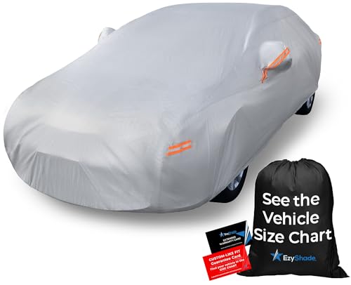 EzyShade 10-Layer Car Cover Waterproof All Weather - See Vehicle Size-Chart - Car Covers for Automobiles & Car Snow Cover - Full Exterior Covers - Winter Rain Sun SUV Sedan. Size A4 (See SizeChart) - color: Reflective, size: A4 - See Vehicle Size Chart