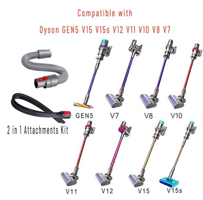 23'' Flexible Crevice Tool & Extension Hose Attachments for Dyson GEN5 V15 V12 V11 V10 V8 V7 Cordless Vacuum, Perfect Cleaning Replacement Accessories Bundle for Dryer Vent,Car Detailing,Corners,Gaps - style: Flexible Crevice Tool & Extension Hose for dys
