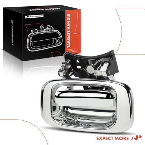 A-Premium - Tailgate Handle & Bezel Assembly - Compatible with 1999-2007 Chevy Silverado GMC Sierra 1500 2500 3500 - Chrome Finish Handle w/Rod Clips - Replace# 15997911, 15228539, 15228541, 15228540 - color: Chrome, size: Tailgate Handle & Bezel