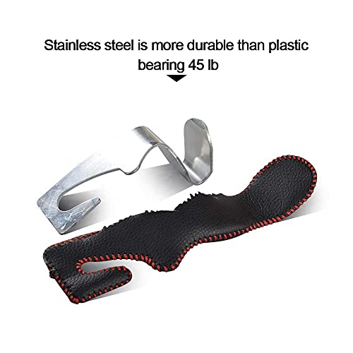 Car Hooks Universal Car Vehicle Back Seat Headrest Hanger Holder Hook Microfiber Leather & Stainless Steel for Bag Purse Cloth Drink Grocery (Black) - color: Black