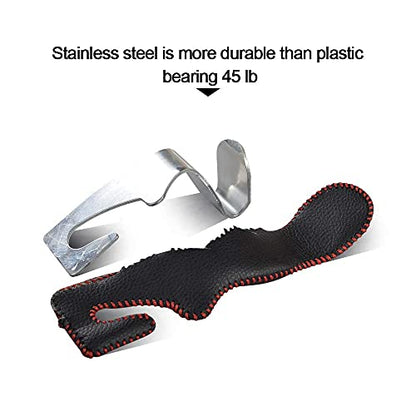 Car Hooks Universal Car Vehicle Back Seat Headrest Hanger Holder Hook Microfiber Leather & Stainless Steel for Bag Purse Cloth Drink Grocery (Black) - color: Black
