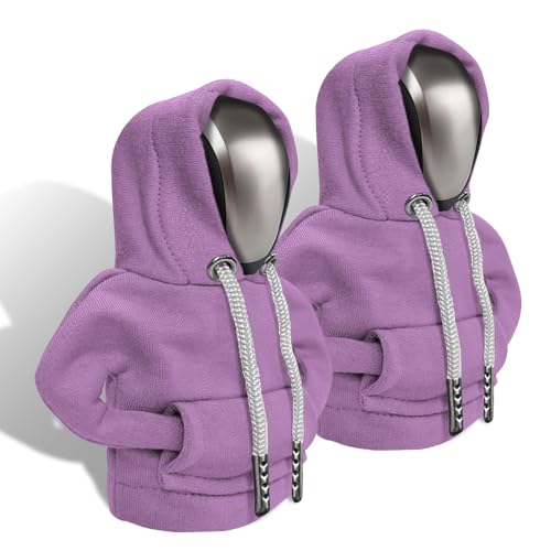 Gear Shift Hoodie, Gear Shift Cover, Fashionable Hoodie Automotive Gear Shift Knob Protector, Car Accessories Mini Sweater Gear Shift Knob Cover for Car Gear Shift Levers (Purple-2PCS) - color: Purple-2PCS
