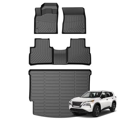Cartist Floor Mats & Cargo Liner Custom Fit for Nissan Rogue 2021-2025 2026 (NOT for Rogue Sport) Accessories All Weather Cargo Liners Carpet Protection TPE Odorless - size: 5)nissan Rogue【21-26】