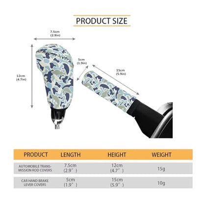 Handbrake and Gear Shift Knob Cover 2 Piece Automobile Hand Brake Cover Car Interior Accessories - color: Blue Fish Camo