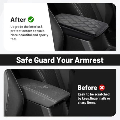Autorder Center Console Cover for 2024-2025 2026 Subaru Crosstrek/Impreza Accessories Armrest Cushion Cover Nappa Leather Middle Console Covers Crosstrek/Impreza Console Cushion Pad Anti-Scratch - size: Subaru Crosstrek 2024-2026