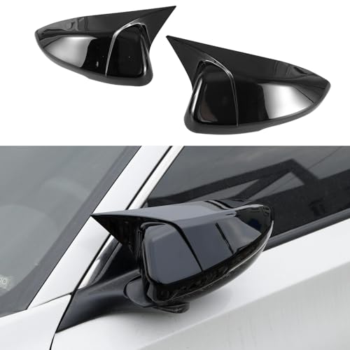 YINGTUU for Honda Accord 10th Gen 2018 2019 2020 2021 2022 2023 2024 2025 Car Ox Horn Side Rearview Mirror Cover Wing Mirror Protect Stickers Exterior Accessories Decals Bright Black - color: Ox Horn Rearview Mirror Cover-black