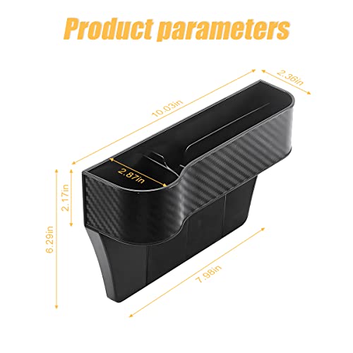 2 Packs Car Seat Gap Filler Organizer, Multifunctional Seat Gap Storage Box with Cup Holder, Console Side Extra Pouchs with USB Car Charger, Auto Accessories for Cellphone Wallet Key