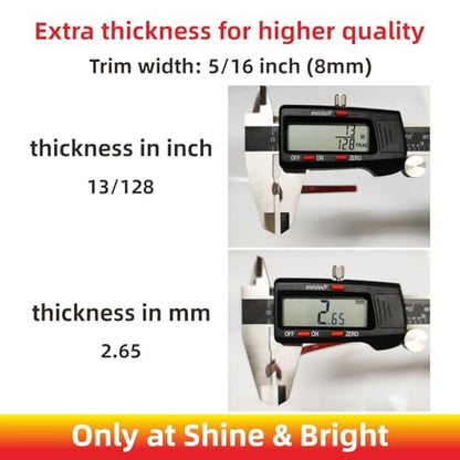 16Ft Chrome Silver Extra Thick Auto Molding Trim Universal Bumper Window Door Body Side Decorative Strip Scratch-Proof (Width: 5/16inch [8mm]) - size: Width: 5/16inch [8mm]