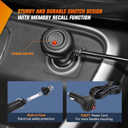 Nilight Emergency Strobe Lights Windshield Hazard Warning Safety Flash with Suction Cups Super Bright LED Light Amber White for Police Enforcement Firefighters Vehicle Truck - color: Amber White