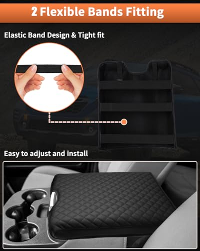 Shademax Center Console Cover for 2013-2018 Ram 1500 & 2013-2024 Ram 2500/3500/1500 Classic Accessories Armrest Cover Cushion Pad for Jump Seat Console Leather Armrest Seat Box Console Lid Protector - size: for Dodge Ram 1500&Ram 2500/3500/1500 Classic