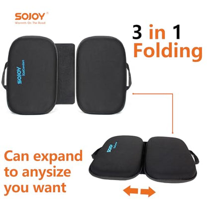Sojoy iGelComfort 3 in 1 Foldable Gel Seat Cushion Featured with Memory Foam (A Must-Have Travel Cushion! Smart, Easy Travel Cushion) (Size: 18.5“ x 15" x 2")