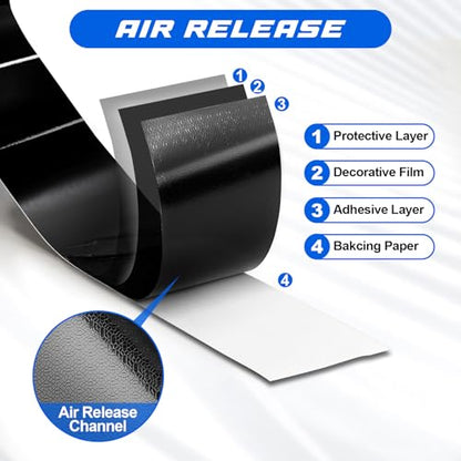 Spurtar Gloss Black Vinyl Wrap 1 Inch x 20ft Air-Release Adhesive Car Vinyl Tape Chrome Delete Wrap Roll DIY Car Exterior Decoration Door Edge Guard Vehicle Detailing Paper 2.5CM x 6M - size: 1 in x 20 ft