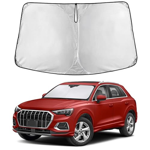 EcoNour Windshield Sunshade Compatible for Audi Q3 2019-2024 2025 2026, Sun Visor for Front Windshield & Window Sun Shade Cover, UV Heat Blocker & Protector, Car Accessories - size: For Audi Q3 (2019-2026)