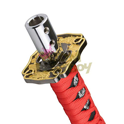 JDMBESTBOY Samurai Sword Red Black Shift Knob Shifter Alloy Katana Adapters Universal 10cm - color: Red Black, size: 10cm