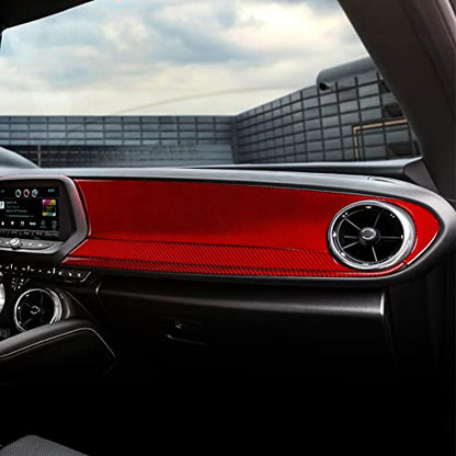 Car Copilot Center Console Dashboard Sticker Carbon Fiber Decal Interior Trim Cover for Chevrolet Camaro ZL1 2016 2017 2018 2019 2020 2021 2022 2023 Accessories - color: Copilot Center Console Dashboard