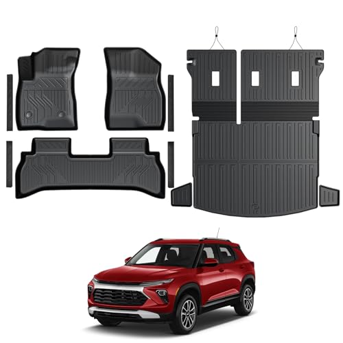 Floor Mats for Chevy Trailblazer FWD 2021-2026, All Weather Floor Mats Trunk Cargo Liner with Backrest Protectors and Door Sill Guards Accessories, Full Coverage Set - size: For Chevy Trailblazer FWD | 2021-2026