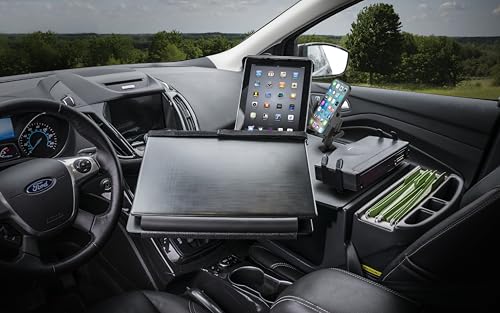 AutoExec Reach Car Desk for Your Vehicle Workstation and Mobile Office, Front Seat, Black with Printer Stand, Phone Mount and Tablet Mount - color: Black, style: Printer Stand, Phone Mount and Tablet Mount