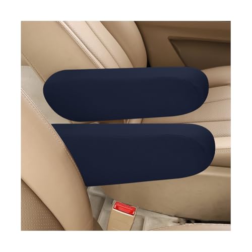 Kewucn 2 PCS Car Front Seat Armrest Covers, Elastic Fabric Auto Seat Armrest Protectors, Universal Seat Arm Rest Cover Replacement, Vehicle Interior Decor Accessories (Dark Blue) - color: Dark Blue