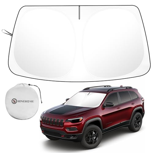 Car Windshield Sun Shade for 2014-2025 2026 Jeep Cherokee Sun Shade for Trailhawk Overland Limited Latitude Altitude Accessories Front Window Sunshade Sun Visor Windshield Cover UV Block - size: For 2014-2026 Jeep Cherokee
