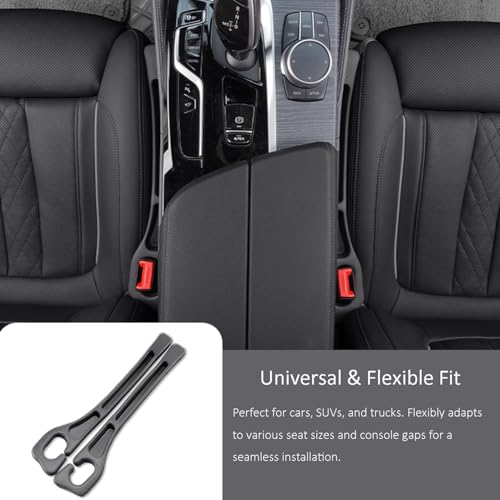 Premium Car Seat Gap Filler Organizer 2-Pack - Universal Fit Seat Gap Plug Blocker, Drop-Proof Console Catcher for Phones, Keys & Cards, Interior Auto Accessories for Cars, Trucks & SUVs