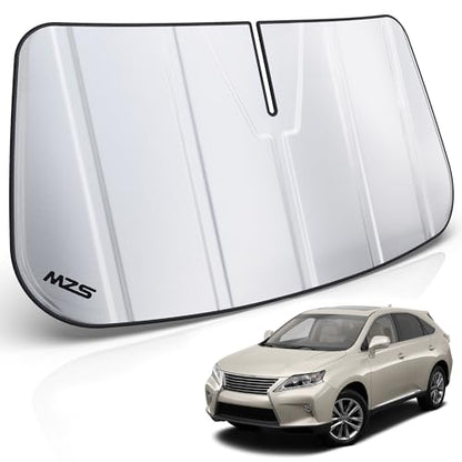 MZS Windshield Sun Shade Compatible with RX350 RX450H 2010-2015, Foldable Car Front Window Sunshade with Storage Pouch, Sun Visor Shield for Interior Protector - size: RX350 / RX450H 2010-2015