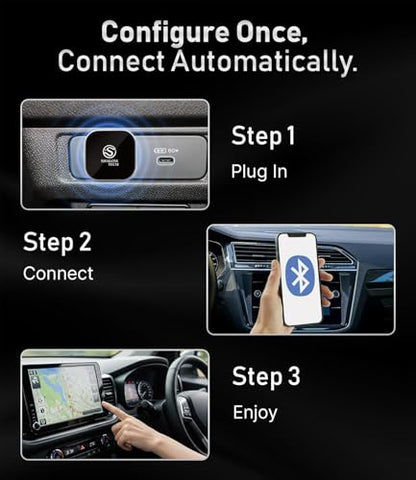 Wireless CarPlay Adapter Compatible with Apple and Android, 2 in 1 Wired to Wireless Adapter, 5.8GHz WiFi, Bluetooth 5.3, Plug and Play for Factory Wired CarPlay Cars - 2026 (Silver) - color: Silver