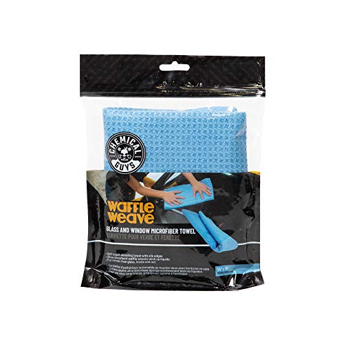 Chemical Guys MIC701 Waffle Weave Glass and Window Microfiber Towel, Light Blue (24" x 16") - color: Powder Blue, size: 24"x 16"