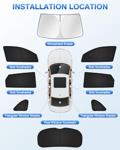 Canvcle Sunshades for Hyundai Tucson 2016-2021 Accessories Windshield Sun Shade Side Rear Window Shade Cover Sun Visor Shield Privacy Protection Keep Vehicle Cool Black 8PCS - size: Hyundai Tucson 2016-2021